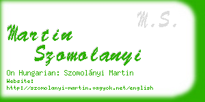 martin szomolanyi business card