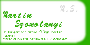 martin szomolanyi business card